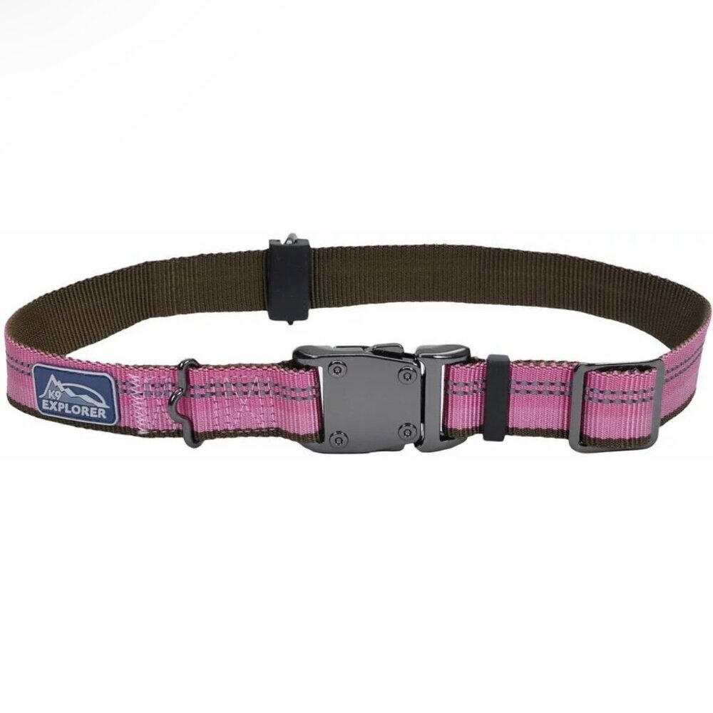 Coastal Pet K9 Explorer Reflective Adjustable Dog Collar Sz L Large Pink Rosebud